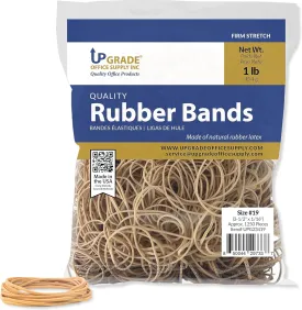 Upgrade Office Supply Rubber Bands, Size 19 (3-1/2 x 1/16), 1 lb, USA
