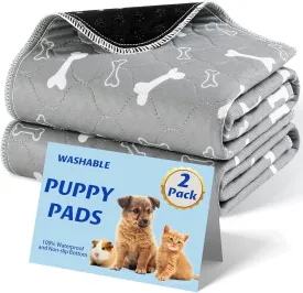 Washable Pee Pads for Dogs, 2Pcs Reusable Puppy Pads , Absorbent Dog Training Pads,100% Waterproof Non-Slip Whelping Pads Dog Playpen Indoor Dog Cage Pads Couch Cover,Pet Supplies 31x36