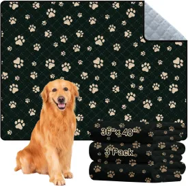 Washable Pee Pads for Dogs - 3 Pack Extra Large Reusable Puppy Pads with Super Absorbent - Waterproof Non Slip and Leakproof Pet Training Pads for Potty,Crate,Playpen,Whelping Box(36"x48")