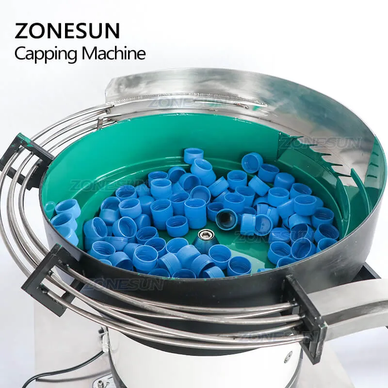 ZS-XG16P Automatic Plastic Juice Cosmetic Spray Bottle Cap Screwing Capping Machine With Vibratory Bowl Cap Sorter
